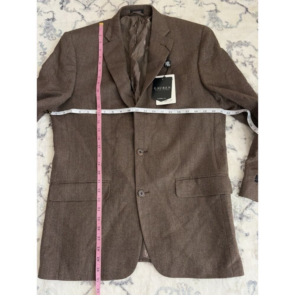 Lauren Ralph Lauren Men’s Wool Herringbone Sport Coat Brown NWT Size 40 Long - Picture 7 of 7